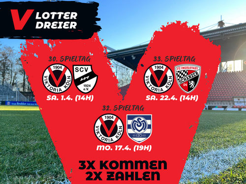 Vlotter Dreier: 3 Heimspiele + Shop-Rabatt für nur 20€!
